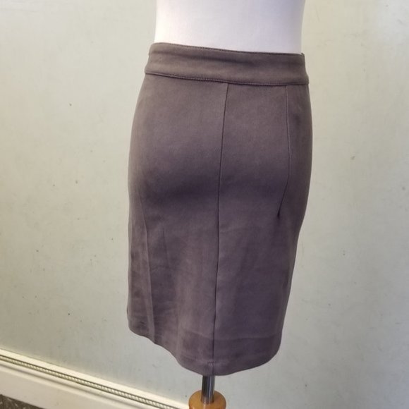 Anthropology gray faux suede Zip mini skirt  size XS (Y24) - Picture 6 of 7